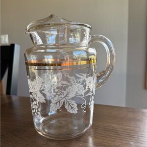 Vintage Bartlett Collin’s Frosted Grapevine Pattern With Gold Trim MCM